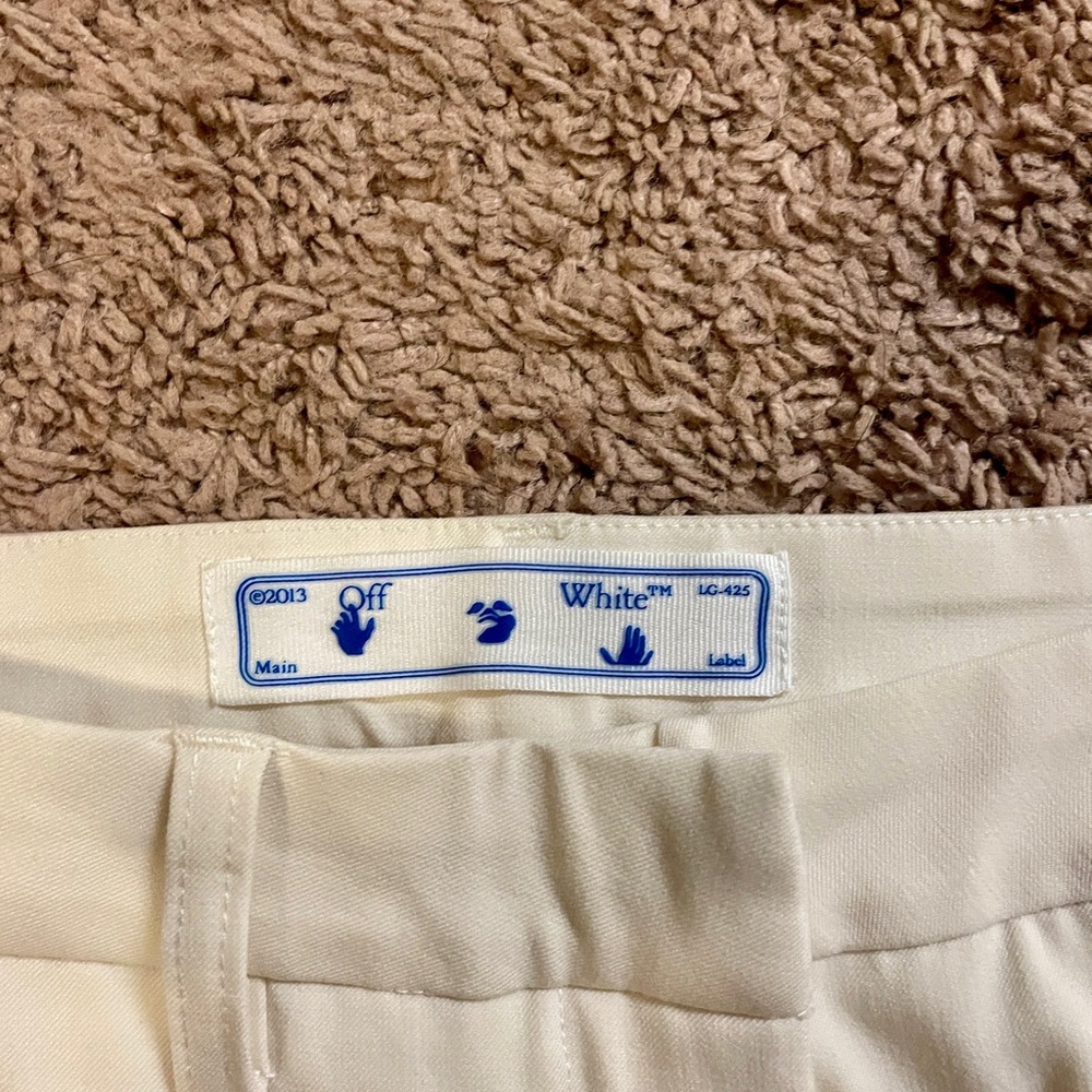 Off White Beige Straight-Leg Pants - Picture 5 of 5